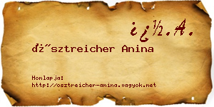 Ösztreicher Anina névjegykártya